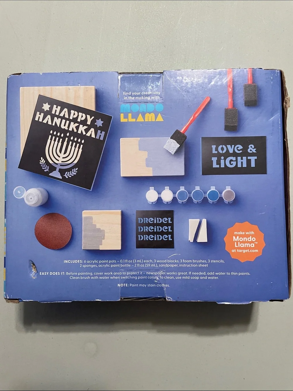 Mondo Llama Wood Block Craft Kit Hanukkah New